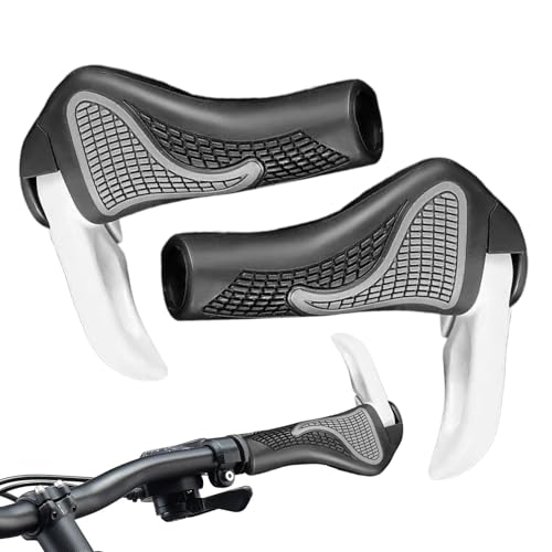 Manillar de empuñaduras para Bicicletas de Carretera, agarres de Manillar de Ciclismo de montaña,Ajustar el Mango de Bicicleta de Goma ergonómica contra el Deslizamiento - 2X cómodo Piezas
