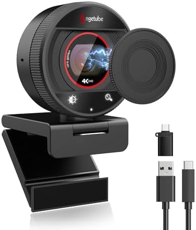 Angetube 4K Webcam for PC,1080P@60FPS Streaming Web Cam with PDAF...