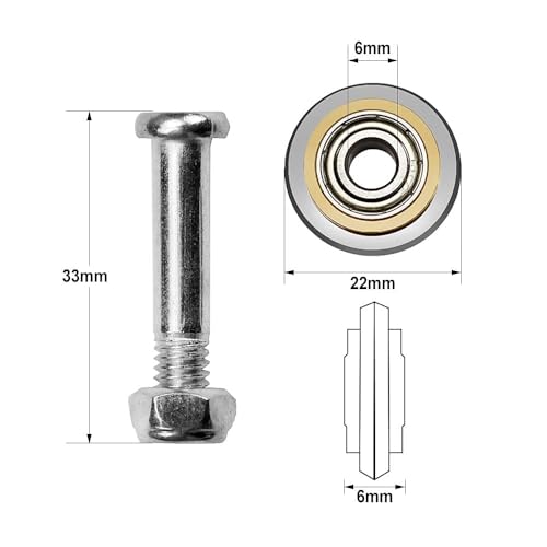 Image of HiFam Tile Cutter Scoring Wheel 22 mm Tile cutter replacement wheel Bolt and Lock Nut Manual Tile Cutters for Cutting Ceramic and Vitrified Tiles Tungsten Carbide Premium Tile Cutting Wheel (1 Pcs)