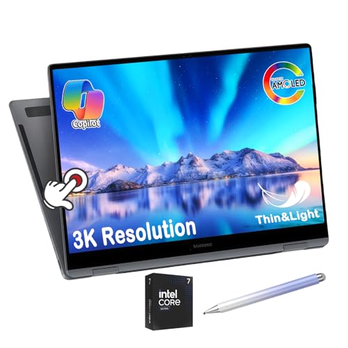 Image of Samsung Galaxy Book4 Pro 16 inch 3K AMOLED 2-in-1 Laptop, Intel Ultra 7 155H, 21H Battery . Copilot AI, Touchscreen with Pen, 1080p Webcam, Business Design Gaming (16GB RAM | 2TB PCIe SSD)