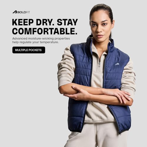 Image of Boldfit Sleeveless Jacket For Women Puffer Jacket For Women Winter Wear Winter Jacket High Neck Jackets For Women Insulated Winter Jacket For Women Monsoon Winter Wear For Women Jacket
