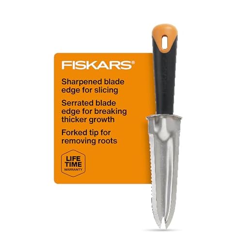 Fiskars Steel Garden Knife, Multi-Purpose Weed Puller Gardening Tool for Planting, Weeding, Digging, and Cultivating with Hanging Hole