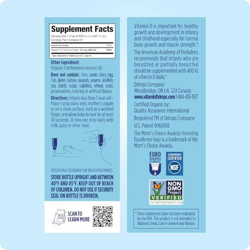 ddrops baby 400 iu vitamin d 90 drops 25ml 008 fl oz pack of 1