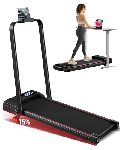 CURSOR 3-in-1 Cinta de Correr Plegable con Inclinación 15%,Walking Pad 12KM/H Equipado con Motor Sin Escobillas,136 KG