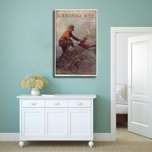 Impression sur toile décoration murale pour bureau WCYB Knowledge Wins 1918
