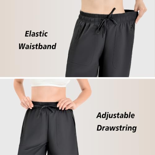 Ipletix Hiking Shorts for Women, Quick Dry 8" Blcak L Black - image 6