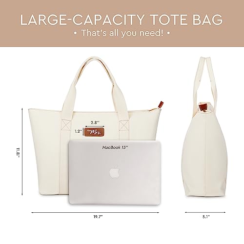 AW BRIDAL Monogram Canvas Tote Bag for Chrismas, Bridal Shower, Retirement, Birthday Gifts for Women Mom Wife Sister Friends2