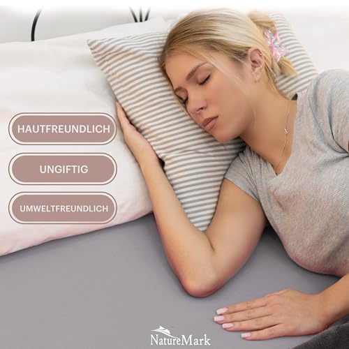 NatureMark Kinder Jersey Spannbettlaken 70x140 cm - Markenqualität Ökotex | Silber Grau