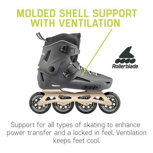 Image of Rollerblade Lightning 90 Men's Urban Inline Skate, Anthracite and Taupe