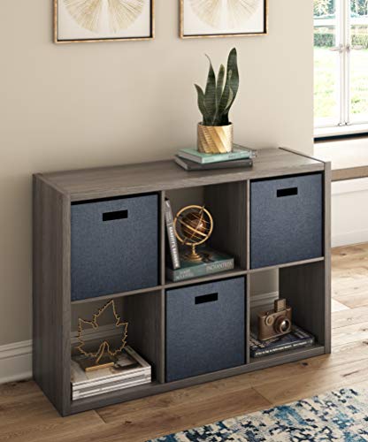 Image of ClosetMaid Decorative Open Back 6-Cube Storage Organizer, Graphite Gray