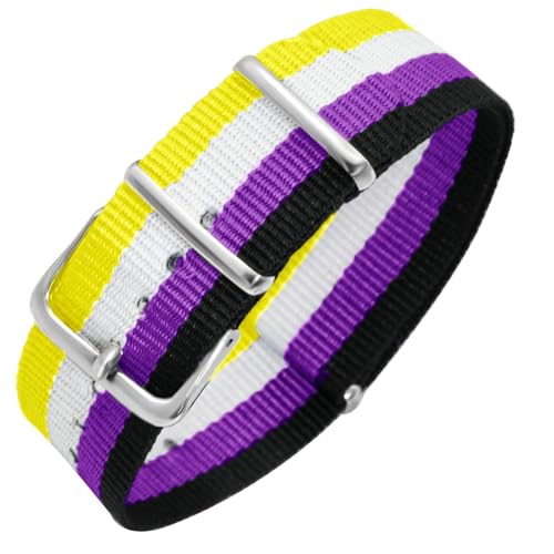 Nanafast LGBT Rainbow Wristband for Women Men - Adjustable Pride Bracelet for Gay Lesbian Bisexual Nonbinary Asexual - LGBTQ Pride Accessories-Nonbinary 1pc