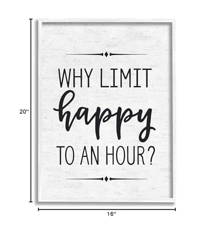 Image of Birch Script Happy Hour Affirmation, 16 x 20 Inch Framed Giclee Print