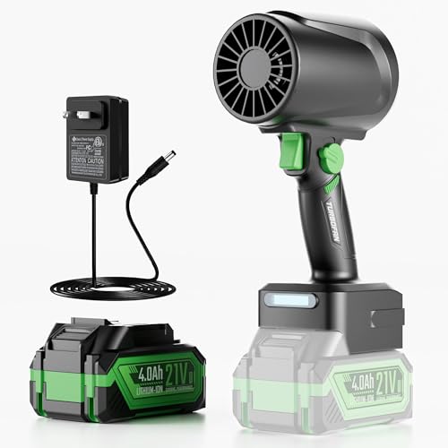 Turbo Dryer Blower for Car, Electric Cordless Leaf Blower with Led, Infinitely Variable Speed, 1300G Max Thrust, 21V 4.0Ah Battery Pack, Perfect for Car Drying, Yard Cleanup