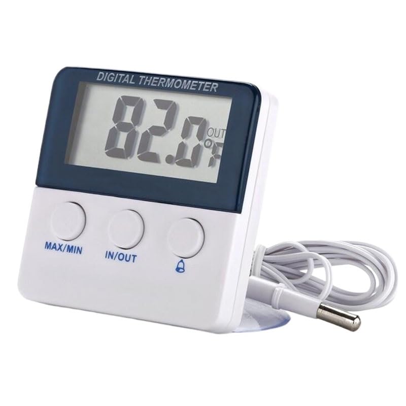 ABS Electronic Refrigerator Thermometer High Low Temperature Alarm Indoor Outdoor