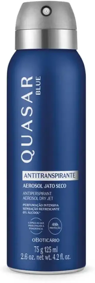 Desodorante Antitranspirante Aerossol Quasar Blue 75g/125ml