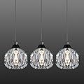 Weesalife Crystal Chandeliers for Dining Room Lights Fixture Over Table, 3 Pack Black Modern Pendant Light Fixture?Crystal Pendant Lighting for Kitchen Island Bathroom Bar