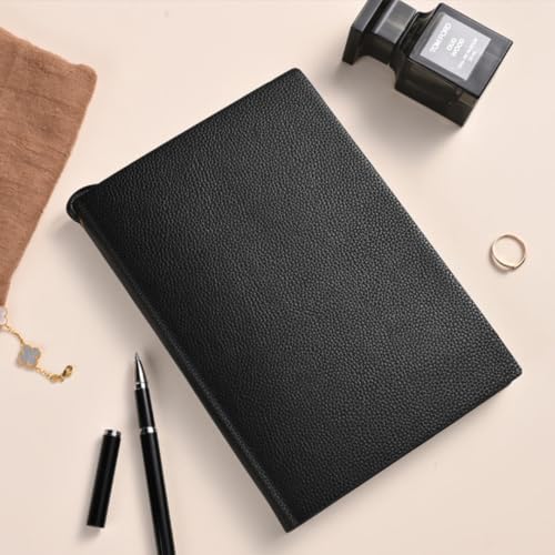 Image of Giftana Leather Diary, 192 Pages, A5 Size, Pu Leather Notebook Diaries for Men and Women, Diary for Writing, Personal Diary and Office Use, New Year Corporate Gifts for Employee (Black 2)