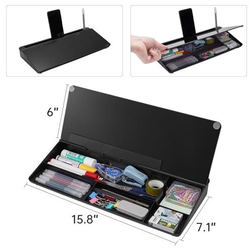 TSJ OFFICE Small Desktop Whiteboard -Glass Dry Erase Board Computer Keyboard Stand White Board Surface Pad with Drawer, Desk Organizers with Accessories for Office, Home, School -  image 4