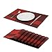 Jujin Juego de 8 Manteles Individuales Antideslizantes, Lavables, PVC, Resistentes al Calor, para Mesa de Comedor Rojo