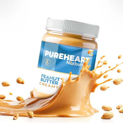 Image of Pureheart Nutbutter Creamy Peanut Butter 510 gm | Natural & Premium Roasted Peanuts | High Protein, Rich in Fiber | Zero Trans Fats | for Tasty Breakfast & Post Workout Protein Snack
