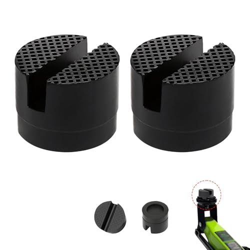 2 Stück Gummiblock Wagenheberpuffer Universelle Gummiauflage 700 kg Tragkraft Ø 50 mm Höhe 38 mm Gummi Wagenheber Pad mit V-Nut und Waffel-Oberfläche Karosserie Schutz Adapter Autozubehör
