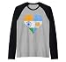 Indiano Argentina Bandiera Cuore Maglia con Maniche Raglan