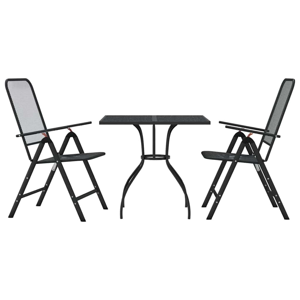 Set da pranzo da giardino, 3 pezzi, con tavolo e sedie