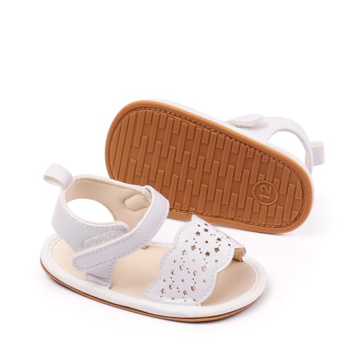 Image of HsdsBebe Baby Girls Sandals Bohemia Flower Bow Soft Sole Toddler First Walkers Beach Summer Shoes