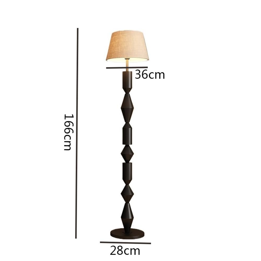 Lampa podłogowa Czarna lampa podłogowa do salonu, gabinetu, sypialni, obok sofy, lampa pionowa z abażurem