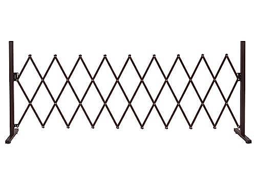 Alu Absperrgitter HWC-K56, Scherengitter Schutzgitter Zaun, ausziehbar schwenkbar Stahl 103x36-265x31cm, braun