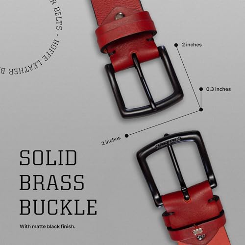 Men's Leather Belt - Handmade Belts for Men with Buckle, Full Grain Leather Belts, Casual & Dress & Reversible3