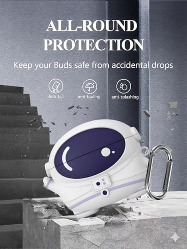 Image of Reiox Soft Silicone Protactive Case Cover Compitable for Oneplus Nord Buds 3 | 3 Pro (Astronautt)