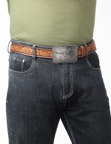 Image of No Buckle Full Grain Leather Belt Men Women Fits With 1.5 Inch Buckle