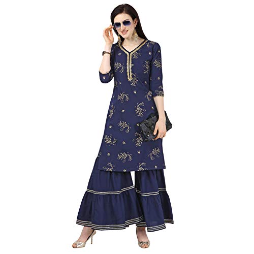 Image of NAINVISH Women KURTA WITH SARARA