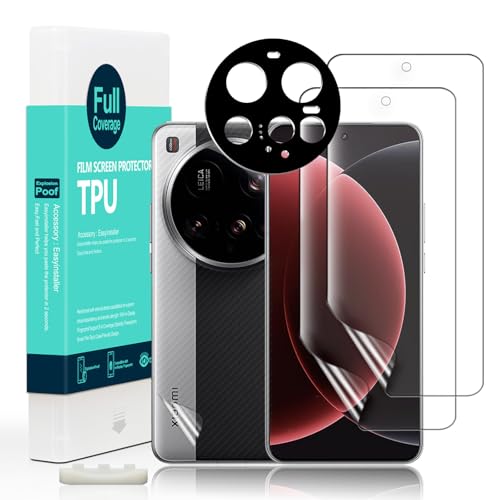 Ibywind Schutzfolie für Xiaomi 15 Ultra 5G(2 Stück) TPU Folie mit 1 Stück Metall-Kameraschutz 1 Stück Rückseitenfolie Blasenfreie Klar HD