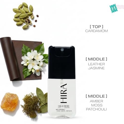 Image of HIRA Oak and Smoke Perfume for Man 10ml | Long Lasting Eau De Parfum Premium Luxury Smell | Men Perfume with Earthy, Fresh & Citrus Scent | Pocket Sized, Travel Friendly