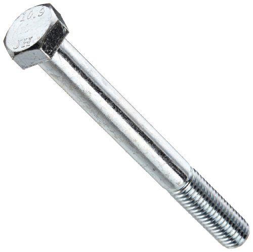 Class 10.9 Steel Cap Screw, Zinc Blue-Chromate Plated Finish, Hex Head, External Hex Drive, Meets DIN 931/ISO 898, 45mm Length, Partially Threaded, M10-1.5 Metric Coarse Threads (Pack of 25)