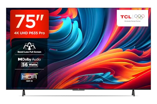 Image of TCL 189 cm (75 inches) Bezel-Less Full Screen Series Ultra HD 4K Smart LED Google TV 75P635 Pro (Black)