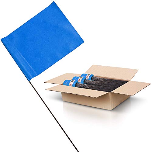 Blue Marking Flags 1000 Pack - 4x5x15 Inch Blue Flags for Yard - Markers For Lawn, Irrigation, Landscaping, Survey & Sprinkler Head Marking