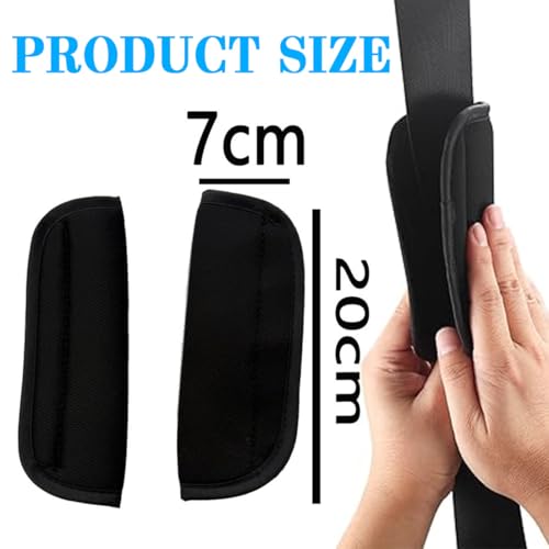 Quesuc 1 Paar Universelle Abnehmbare Baby-Sicherheitsgurt-Schulterpolster Babyschale Aus Polyester Für Autositze, Babyschalen, Kinderwagen, Buggys Und Autositze Schwarz (7X20 Cm)