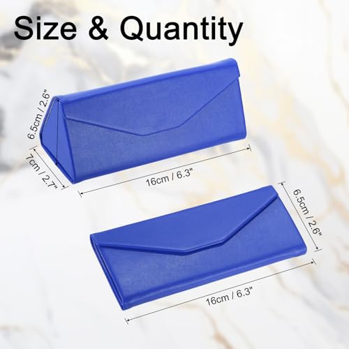 Image of PATIKIL Foldable Glasses Case, Triangle Magnetic Sunglasses Organizer Case PU Leather Hard Eyeglass Case (1 Pcs)