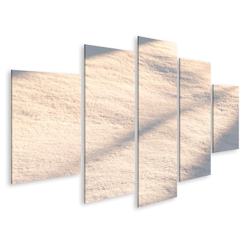 Tableau sur toile pour salon moderne islandburner effet albâtre lumineux 5 pièces