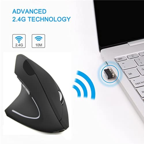 Left-Handed Mouse, Rechargeable 2.4G Wireless Ergonomic Vertical Mice With Usb Receiver, 6 Buttons And 3 Adjustable Dpi 800/1200/1600 For Laptop Computer Pc Desktop (Left Hand) #TOP1