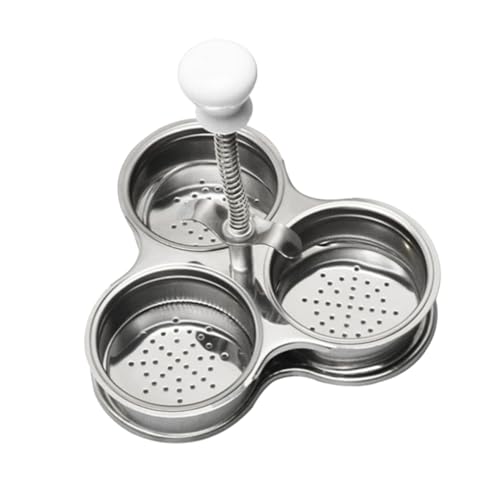 TIDTALEO 3 Egg Poacher Poached Egg Cups Egg Rings Steam Basket Egg Poacher Pan Egg Steamer Poacher Egg Poaching Stainless Steel Cooking Utensils Egg Cooker Small Tools Product