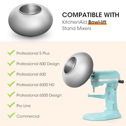 Image of Aieve Snack Coater Compatible with KitchenAid Bowl-Lift Stand Mixer for Making Chocolate Covered Almonds, Pistachio, Peanut, Freeze Dried Strawberry, Raisin, Macadamia Nuts and Blueberry