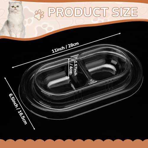Silipull 24 Pcs Disposable Pet Bowls Anti Ant Cat Dog Food Bowls Large Cat Wet Food Dishes Plastic Double Dish Water No Spill Non Tip Non Slip for Outdoor Pets Small Medium Size Dogs