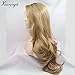 xiweiya Long Natural Wave Ombre Brown Blonde Synthetic Lace Front Wigs with Brown Roots 2 Tones Side Part Wig Heat Resistant Fiber Hair Wigs For Women Replacement Everyday Wigs 24
