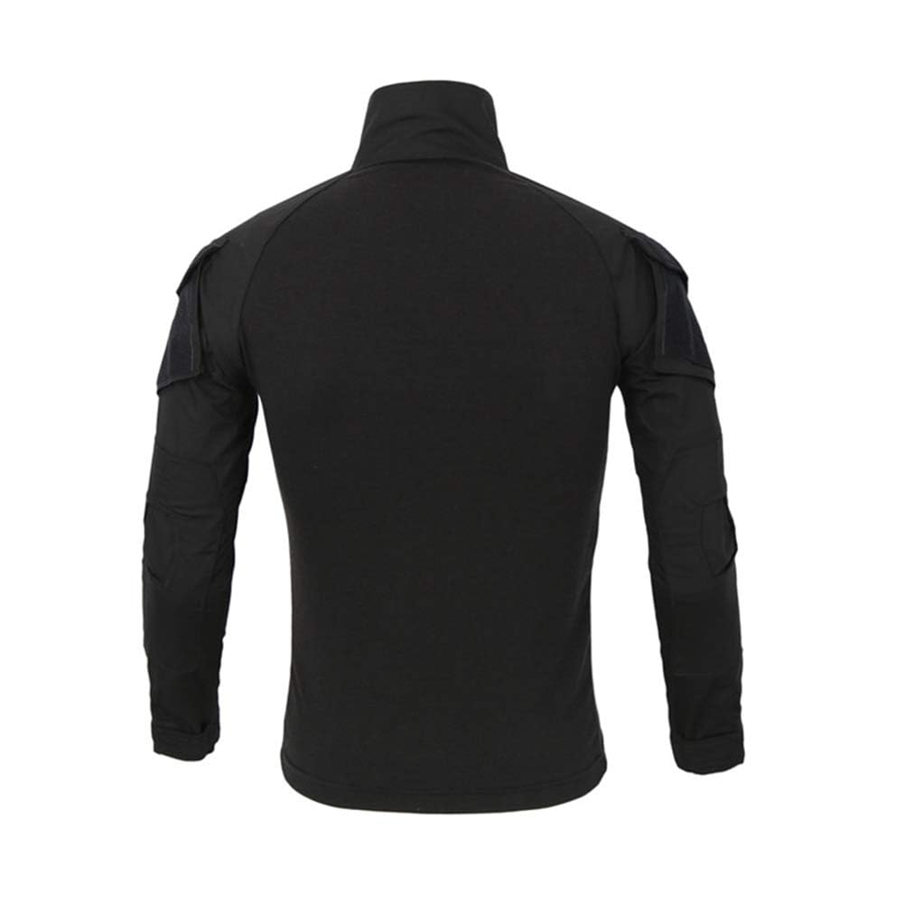 Homme Chemises Pulls Combat Militaire Airsoft BDU Shirt Tenue Camouflage Hauts Uniforme Tactique Séchage Rapide avec Poches Coudières Manches Longues Chemise