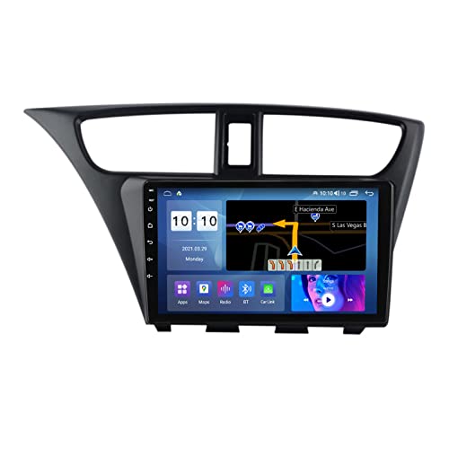 HTXPSM Android 10.0 - Reproductor de DVD estéreo para coche, navegación GPS táctil, radio 2 DIN para Honda Civic 2012-2017, pantalla táctil de 9 pulgadas, reproductor multimedia MP5, receptor de víde
