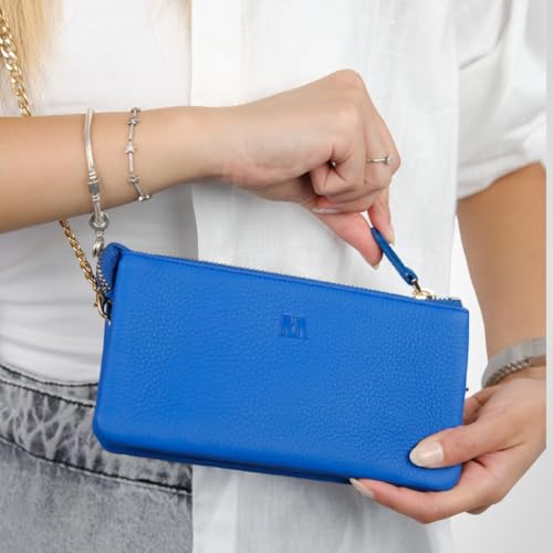 Hakiki Deri Kadın Cüzdan Çanta | Almeda 5463, Flother Mat Saks Mavi